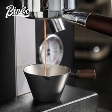 리빙쉘 이태리 에스프레소 네스프레소 계량컵 원통 원목 손잡이, 1세트, 블랙