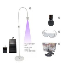 속눈썹 경화램프 UV조명 뷰티 네일 접목 네일아트 연장, 화이트+보호안경+UV접착제+안면패치 A, 기본 색상