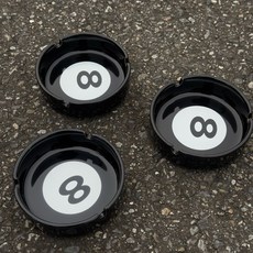 【NCS實拍現貨】黑色8號桌球造型菸灰缸 陶瓷菸灰缸 客廳房間造型擺件, 1個, 黑色