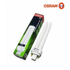 오스람 DULUX DE 26w 4핀 dulux 컴펙트형광램프 삼파장전구, 주백색, 1개