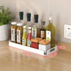 多功能調味料儲物架 附刀具掛架 收納置物架, 【白色烤漆】單層長30寬13高3
