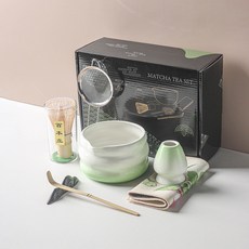 抹茶碗 茶筅 點茶碗 攪拌器 茶道器具套裝, 1個, SQ大便碗漸變粉4件套（黑彩盒）,其它