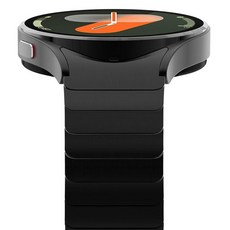 NewWays 삼성 갤럭시 워치 6 5 4 클래식 밴드 갭리스 40 44 45 47mm와 호환 노 갭 솔리드 스테인리스 스틸 메탈 링크 팔찌 남성용 블랙 SS001, Black, Black