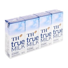 TH true YOGURT 草莓風味 uống tiệt trùng 180ml, 1個, 1 Lốc 原味有糖牛奶一組4罐