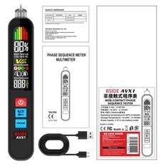 BSIDE 相序檢測儀 彩屏數顯測電筆 智能相位檢測, 1個, BSIDE相位儀