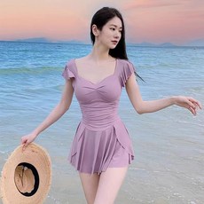 泳衣女連體修身顯瘦連衣裙式泳裝