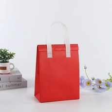 손잡이보냉팩 일회용 보냉가방 아이스팩 은박파우치, 1L, 브라이트레드 30x32x20, 1개