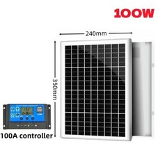 태양광패널 500W 12V 태양 전지 캠핑 보트 자동차 배터리 비상 전원 백업에 대 한 내구성 알루미늄, 1)with 100A controller