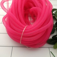 둥근 메쉬 컬러 축제 원형 탄성리본 튜브장식 크리놀라, 10. 로즈 1m