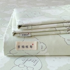 簡約加厚老粗佈床單 單件棉麻涼席, 萌熊悠眠 原棉粗佈 可做涼席 ,200*230cm單床單 適閤1.5m床