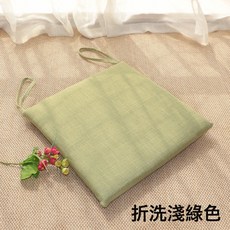 DFMEI 四季亞麻坐墊椅墊棉麻坐墊居家餐椅坐墊學生墊辦公椅綁帶防滑坐墊, 拆洗綠色