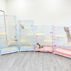 有喵病 豪華三層/四層貓籠, 1個, 豪華中三層貓籠-藍0712型號813