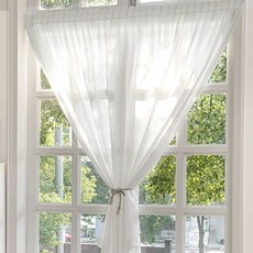 무타공 쉬폰 커튼 공간분리 창문 가림막 레이스 커튼