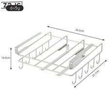 Z3JC 廚房鍋鏟勺子置物架不鏽鋼家用收納掛架免打孔抹布架, 1個, 26.5*25.1*10.8cm:如圖