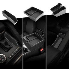 Tacoma 2024 2025 2026 토요타 타코마용 3개 세트 (팔걸이 정리함 트레이 + 도어+ 시프트 보관 상자) 센터 콘솔 오거나이저 액세서리 (6단 스피드 매뉴얼에는, 3개 세트 - 8단 스피드 자동차에만 적합 - 6단 스