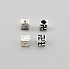 비즈톡 [SVP-12-02]순은펜던트 실버925 사각만자론델 사각만자통과형 5mm