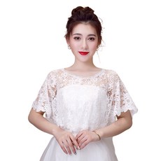 여성 풀 플로럴 레이스 케이프 랩 라운드넥 코바늘 셔 숄 어깨 S