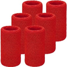 WILLBOND 15.2cm6인치 손목 스웨트밴드 스포츠 밴드 신축성 있는 운동용 스포츠용 블랙 176699, 네온 레드