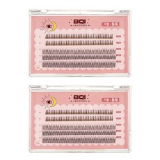BQI 머메이드 프린지 인조 속눈썹 A형 + 피쉬테일 B7229, 2개, 블랙