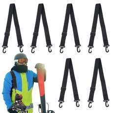 SUPERFINDINGS 6피스 스키 부츠 캐리어 스트랩 조절 가능한 및 스노보드 슬링 휴대용 백팩 겨울 기어 리쉬 스케이트 목줄 가족 액세서리 선물 320452 9018942