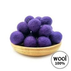 아트위브 DIY 2cm 울 칼라 양모볼 펠트 공예 양모공 폼폼이 만들기 재료, 10개, 16. 딥퍼플 (2cm)