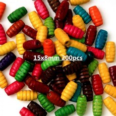 비즈공예 나무 저렴한 스페이서 비즈 팔찌 목걸이, 8x15mm 200pcs