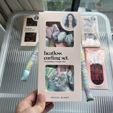 노히트 무열 헤어롤 세트 머릿결 손상없는 실크 웨이브 밴드, 레드