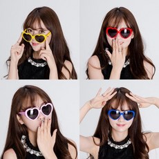 (하트안경)파티용품 파티소품 파티안경 생일파티용품, 1개, 블랙