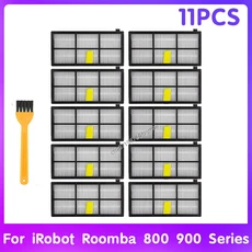 아이로봇 룸바 800 시리즈용 롤러 브러시 휠 966 진공 청소기 사이드 헤파 필터 교체, 12 11PCS