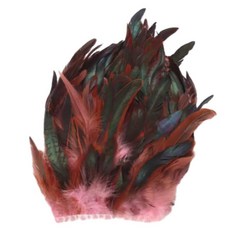 깃털 프린지 봉제 공예품 의류 장식 염색 DIY 공예품 칠면조 조각 깃털 홈 웨딩 가운 용 깃털 트림, 분홍색, 인공 깃털, 1개