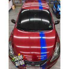 可樂彩貼 NISSAN TIIDA 車身拉線 激光藍 車身彩貼, 1個