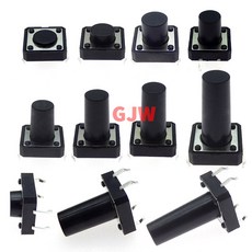 촉각 택트 미니 푸시 버튼 스위치 마이크로 12x12 12x12x4 3mm 5mm 6 7 8 9 10 11 12 21mm 4Pinc, 12X12X9