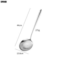 DFMEI 316不鏽鋼漏勺廚房專用加厚漏網勺油炸撈麪勺酒店專用蓮花網漏勺, 1個, 304蓮花漏勺小號44*14CM:如圖