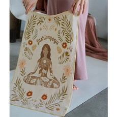 QUEEN YOGA瑜伽運動止滑加厚柔軟舒適雙面瑜伽小鋪巾, 冥想伽人, 1個