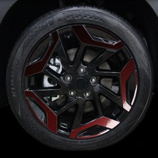 더뉴셀토스 18인치 호환 홀로그램 휠 튜닝 스티커 휠마스크 랩핑 필름, 블랙 로즈