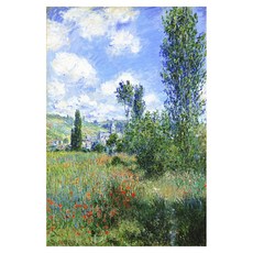 클로드 모네 세로형 박물관 퀄리티 인상파 카페 거실 명화, 46 베테유의 경치