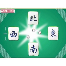 TUN SHINE 仿真麻將造型絨毛靠枕, 麻將抱枕-西(40cm)