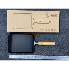 工具家達人 TAKUMI匠 木柄鐵製玉子燒平底鍋 中 岩紋玉子燒鐵鍋 鐵鍋 玉子燒鍋 煎蛋鍋 電磁爐可用 IH可用, 1個