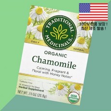 전통 약초 카모마일 카페인 프리 포장 티백 16개 0.74온스 20.8g Traditional Medicinals Organic Chamomile Caffeine Free 16, 1