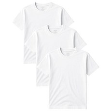 클래식 남성용 반소매 면 언더셔츠 | 크루넥 티셔츠 - 멀티 & 벌크 도매 팩 3팩 - 밝은 흰색