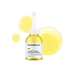 Troubless Clear Plus 비타민 C 세럼 - 부드럽고 생생한 피부를 위한 글루타티온과 E가 함유된 정화 및 수분 공급 페이스 가볍고 빠른 흡수 한국 스킨 케어 24