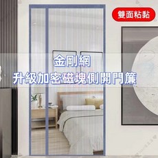 【開發票/統編】側開通用 防蚊門簾 側開門簾 魔鬼氈門簾 加密磁塊門簾 金剛網門簾 傢用自吸全磁塊側開加密紗網 防蠅蟲紗門960112, 咖色側開【金剛紗網】,寬95*高200【門外框尺寸】