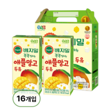 베지밀 꼭꼭 씹히는 애플망고 두유, 190ml, 16개