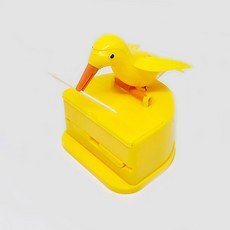 원터치 아기새 이쑤시개통 새모양 디스팬서 요지통 3p세트, 3개, 노랑새+노랑받침 이쑤시개통