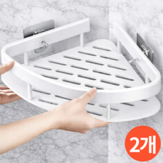 오어브랜드 화장실 무타공 욕실선반 2개, 화이트