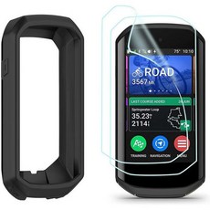 가민 엣지 속도계 GPS 사이클링 Garmin Edge 1050용 TPU 필름 실리콘 케이스 커버 및 보호 휴대용 전자 기기 자전거 컴퓨터 액세서리 파란색, 1set, Balck, 1개