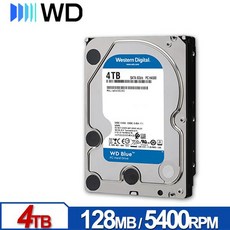 WD 藍標 4TB 3.5吋 SATA 硬碟, WD40EZZX, 1GB