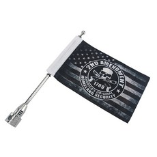 할리 로드킹 글라이드 스포스터 투어링 플래그 오토바이 리어 사이드 마운트 깃대 러기지 랙 부품, 19. Chrome 15, 1개