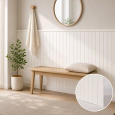데코앤필름 접착식 루바 템바보드 벽면 가구 리폼 인테리어패널 40x100cm, 루바 크림화이트, 3개