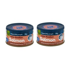 울월스 알래스카 연어 통조림 스모크 Woolworths Salmon Naturally Smoked, 2개, 95g